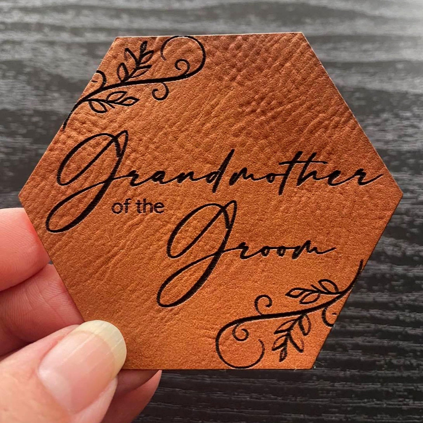 
                  
                    Grandmother of the Groom Patch - Leatherette Vegan Leather - Adhesive or Glue On - patchpalooza
                  
                