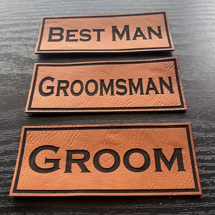 Groom Patch - Leatherette Vegan Leather - Adhesive or Glue On - patchpalooza