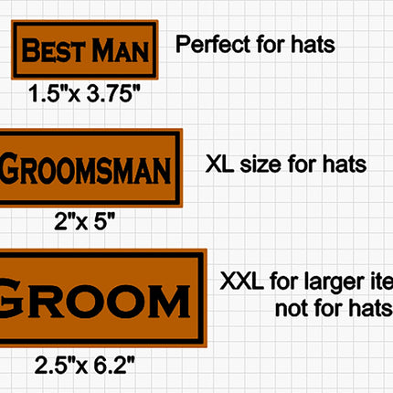 Groom Patch - Leatherette Vegan Leather - Adhesive or Glue On - patchpalooza