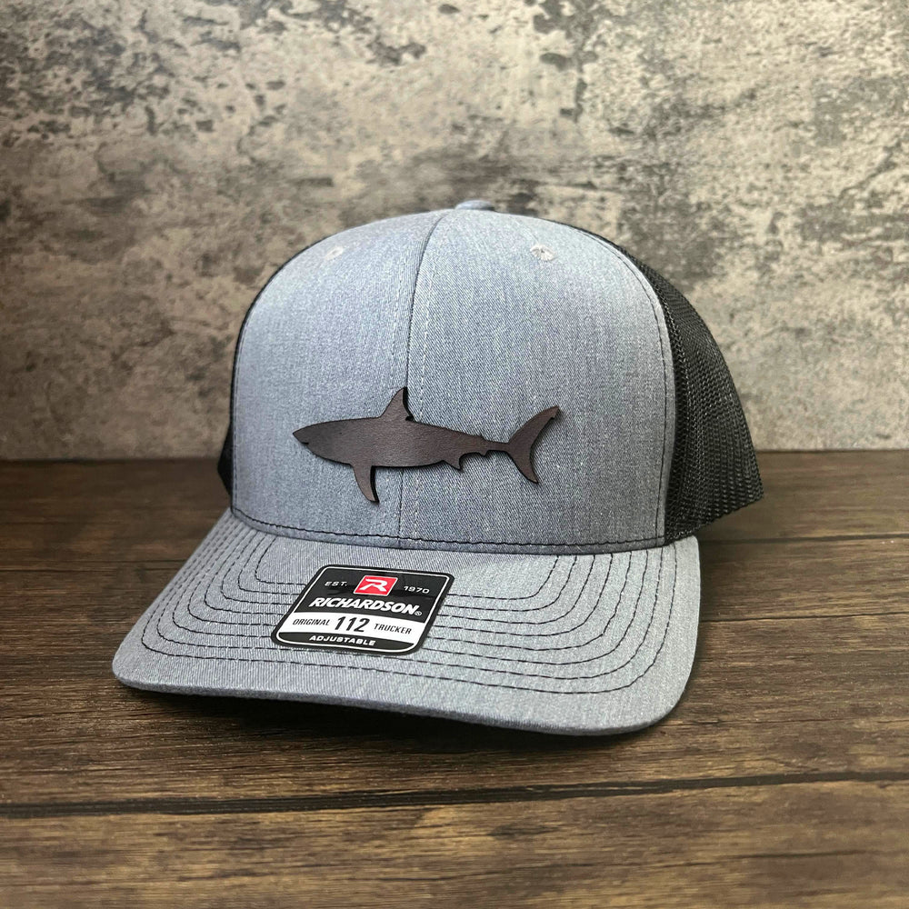 Low Down Dirty Shark Leather Patch Hat - Richardson 112 - Limited Edition - patchpalooza