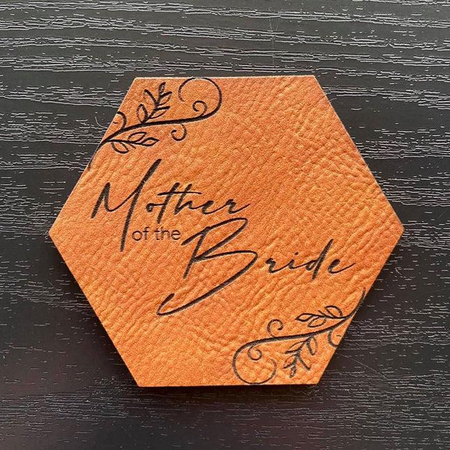 Mother of the Bride Patch - Leatherette Vegan Leather - Adhesive or Glue On - patchpalooza