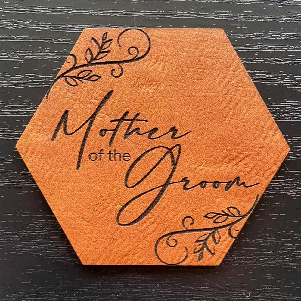 Mother of the Groom Patch - Leatherette Vegan Leather - Adhesive or Glue On - patchpalooza