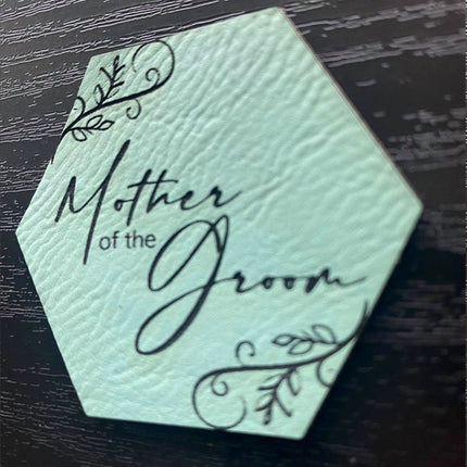 Mother of the Groom Patch - Leatherette Vegan Leather - Adhesive or Glue On - patchpalooza