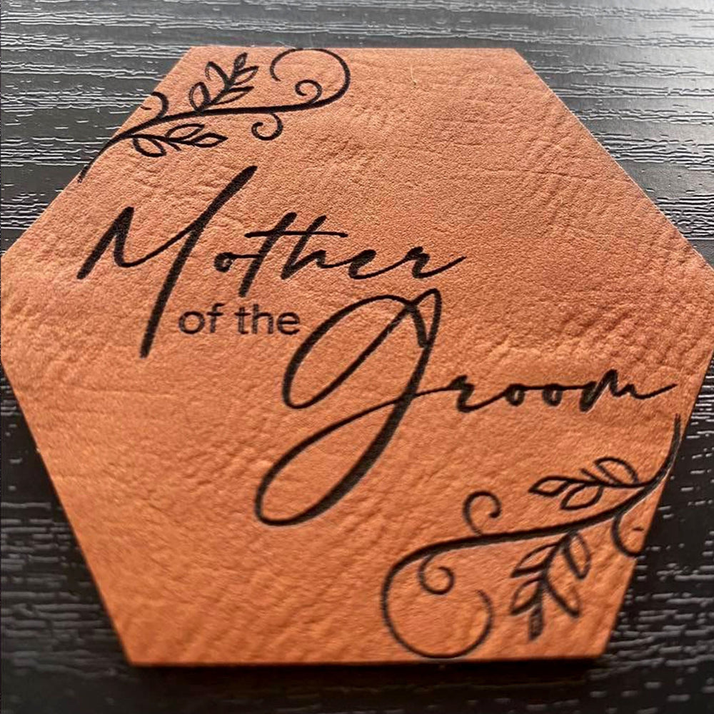 Mother of the Groom Patch - Leatherette Vegan Leather - Adhesive or Glue On - patchpalooza