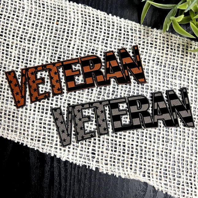 Veteran Flag Patch for Hats, Bags, Jackets - Leatherette Vegan Leather Patch - patchpalooza