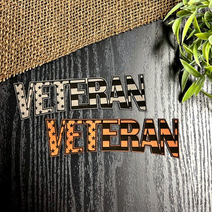Veteran Flag Patch for Hats, Bags, Jackets - Leatherette Vegan Leather Patch - patchpalooza