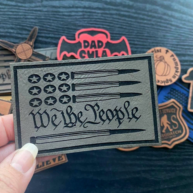 We The People Bullet Patch Leatherette Vegan Leather - patchpalooza