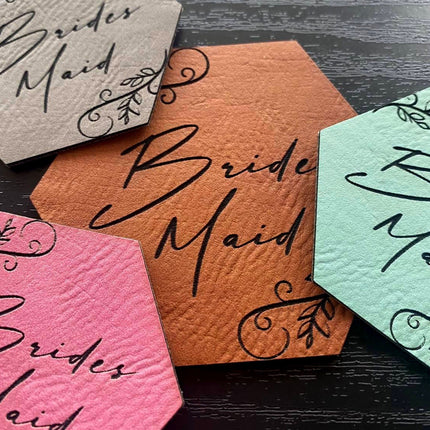 Wedding Brides Maid Hat Patch - Leatherette Vegan Leather - patchpalooza