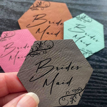 Wedding Brides Maid Hat Patch - Leatherette Vegan Leather - patchpalooza