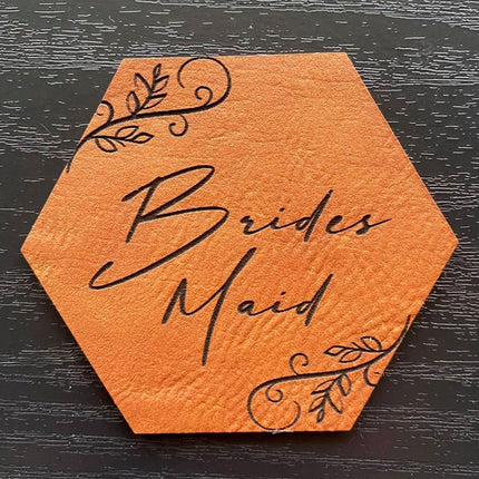 Wedding Brides Maid Hat Patch - Leatherette Vegan Leather - patchpalooza