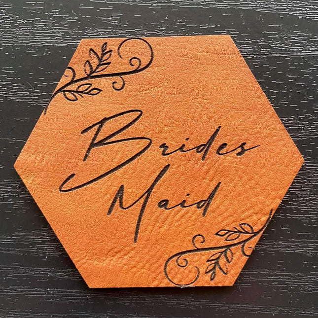 Wedding Brides Maid Hat Patch - Leatherette Vegan Leather - patchpalooza